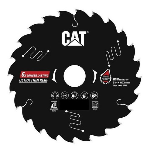 Disco Sierra Circular Cat 184mm Para Madera 24 Dientes