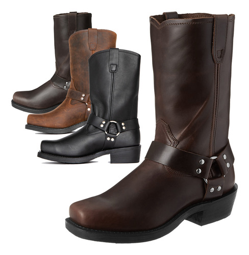 Botas Vaqueras Con Suela De Tacón De Madera Con Un Grosor Cu