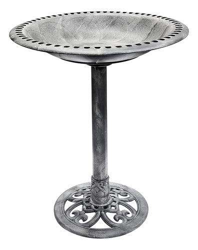 Bb5187 Stone Gray Birdbath 28  Altura Pedestal Bird Bath Ant