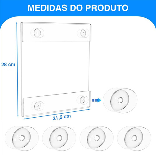 Display Acrílico Grande De Parede Com Ventosa Vidro