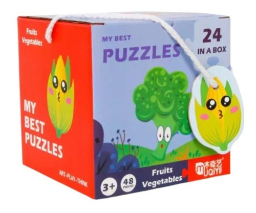 Puzzles Rompecabezas Frutas Madera Para Niños Y Bebe 48 Pzas