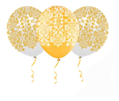 Globos Boda × 25 Dorados Para Cotillón Novios Matrimonios