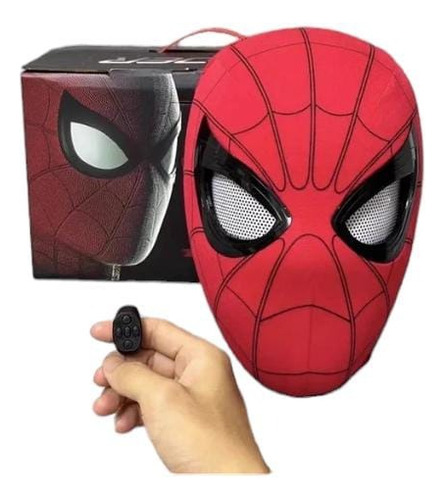 Casco Eléctrico Spiderman Con Ojos Móviles Y Control Anillo 