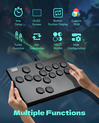 Jzw-shop All Metal Arcade Stick M16, Controlador Arcade De T