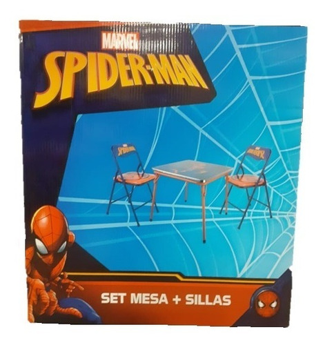 Spiderman - Set Mesa Plegable Con Dos Sillas - Marvel