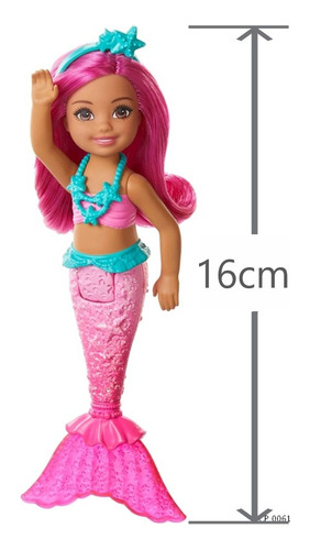 Boneca Barbie Dreamtopia Chelsea 16 Cm Sereia Rosa Ms