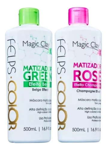 Felps Color Matizador Green + Rose 500ml + Brinde