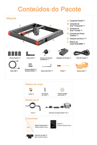 Gravadora Laser Algo Delta 22w Grava Inox
