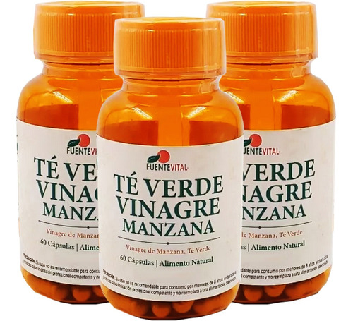 3x Te Verde + Vinagre Manzana + Hercampuri 180 Caps Natural