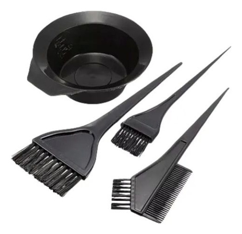 Kit Aplicación Para Pintura Pelo (pocillo ,nivel + 3 Brochas