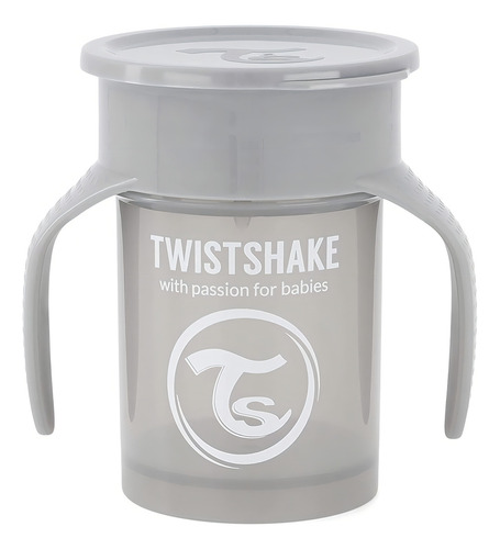 Vaso Antiderrame 360 Cup Twistshake 230ml 6 Meses+ Gris