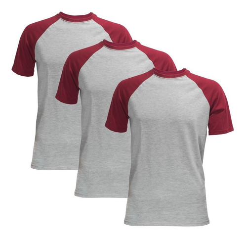 Camiseta Sublimable Gris Melange Combinada Pack X3 Disershop