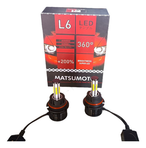 Set Ampolleta Turbo Led 9007 Hb5 6000 Lumenes  L6 6 Caras