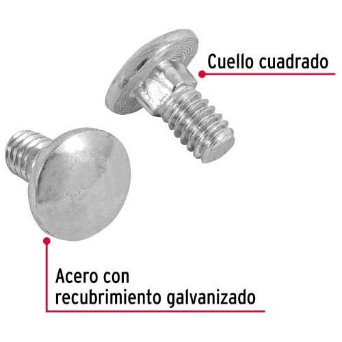 Tornillo Tipo Coche 1/4 X1/2´ Redondo Metal Auto 150pz 44710