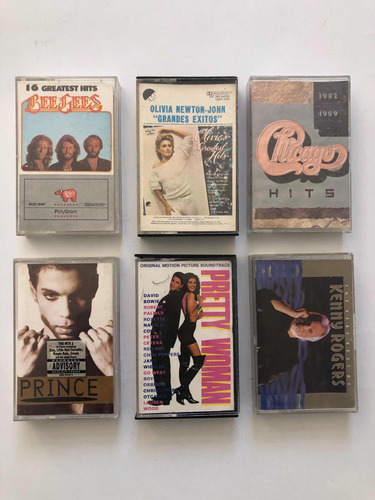Lote De 6 Cassettes Casetes (bee Gees, Chicago, Prince, Etc)