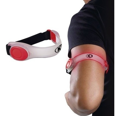 Brazalete Led Banda Luminosa Seguridad Deportiva Color Blanco/Rojo