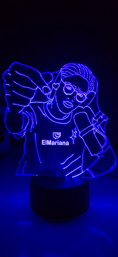 Lampara Led Elmariana Streamer Regalo Fan + Control16colores Negro