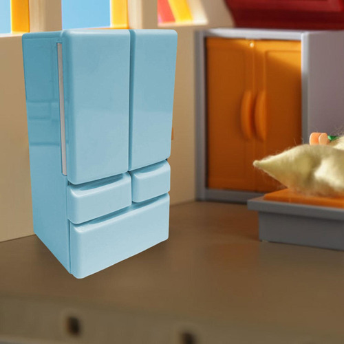 Mini Nevera De Juguete Para Casa De Muñecas, Accesorio Azul