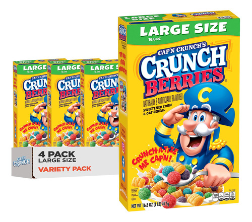 Quaker - Cereales Cap'n Crunch, Bayas Crujientes, Cajas De 1
