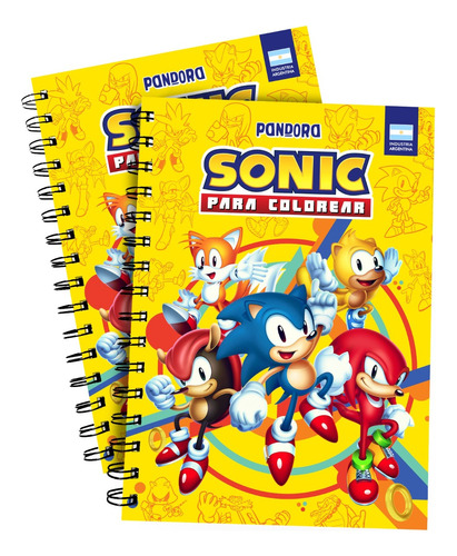 Cuaderno Sonic Para Colorear Pintar Infantil Sega Erizo Azul