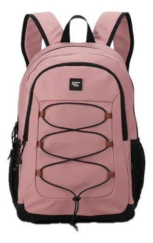 Mochila Liceal Estudiante Aoking Xn3303-5 Color Rosa Diseño de la tela Liso