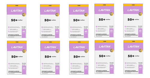 Kit 10 Suplemento Lavitan 50+ Mulher 60 Comprimidos - Cimed Sem Sabor