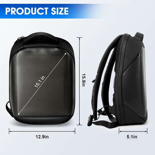 Mochila Led Con Pantalla Programable A Todo Color, App Con..