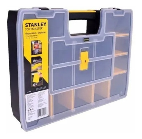 Caja Gavetero Organizador Stanley Sortmaster Stst14026 Color Negro/Amarillo