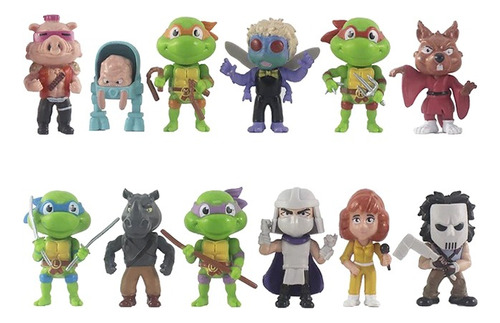 Tortugas Ninja Coleccion X12 Figuras Tmnt