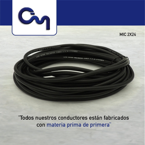 Cable Para Micrófono 2x24 Con Macho Y Hembra, 10 Metros