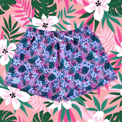 Imagen 2 de 4 de Traje De Baño Hombre Floreado Pecora Short Malla