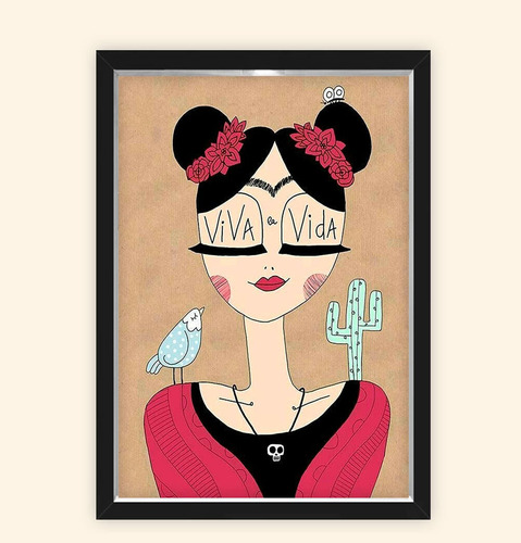 Quadro Caixa 23x33cm Frida Viva