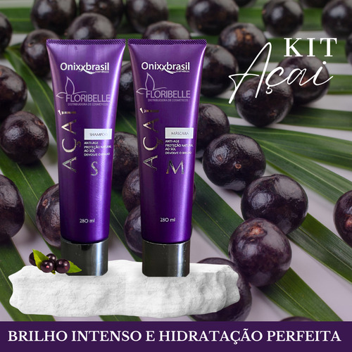 Kit Shampoo E Mascara Açai Hidratação Intensa 280 Ml Onixx