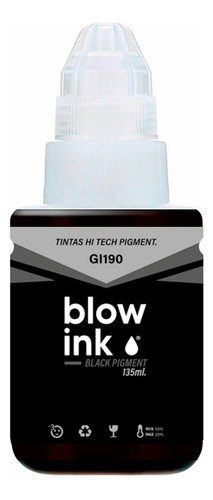 Botella Tinta Gi190 Negro Pigmentado G1110 G2100 G3100 135ml