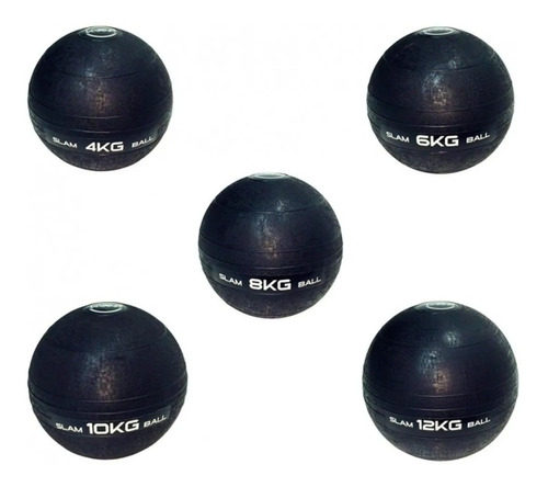 Kit Slam Ball Bola Peso Crossfit 4 6 8 10 12kg Vigfit Sports