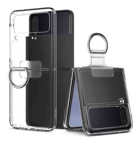 Imagen 6 de 9 de Funda Para Samsung Z Flip 4 Spigen Thin Fit Ring Transparente