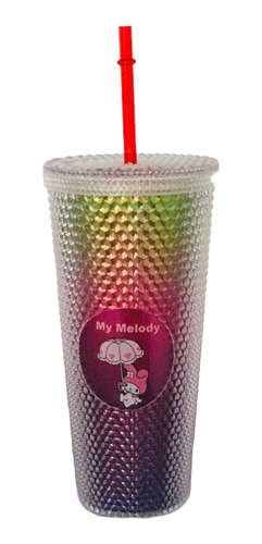 Vaso Importado My Melody Doble Fondo Con Tapa Rosca 1 Litro