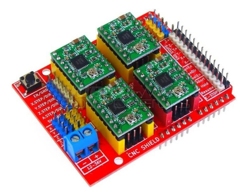 Shield Arduino Cnc V3, Printer 3d, Para A4988 Motor D Pasos