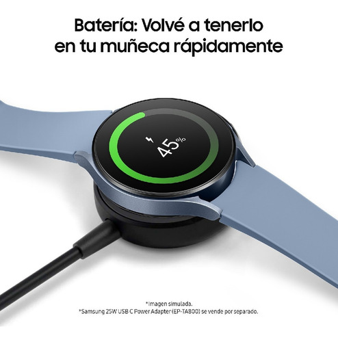 Smartwatch Samsung Galaxy Watch5 40mm Super Amoled Ip68 Color de la caja Blanco Color de la malla Gray Color del bisel Gray