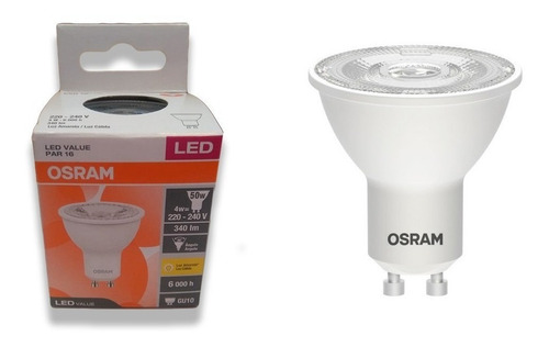 Imagen 1 de 10 de Lampara Dicro Led Osram 4w 220v Gu10 Cálida - E. A. X10 Uni.