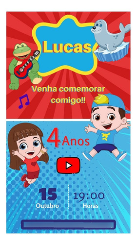 Convite Digital Escolha O Seu Envio Imediato Lucas Neto E Gi