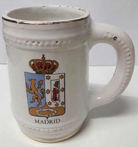 Jarra Cerveza Antigua Con El Escudo De Madrid Del Año 1859