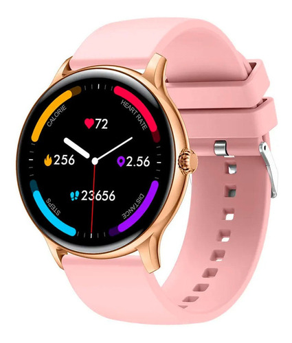 Reloj Smartwatch Colmi I10 Silicon Rose Gold Para Deportes