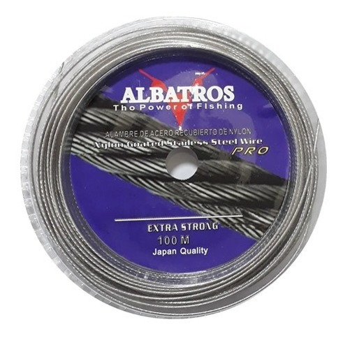 Cable Acero Leader Lider Albatros 80 Lb X 100 Metros Alambre