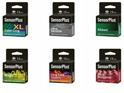 15 Preservativos Sensor Plus [5 Cajas] / Envio Todo Chile