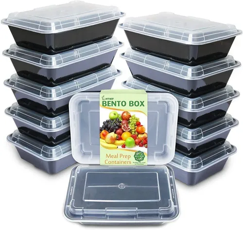 Enther 36oz Meal Prep Containers 20 Pack 3 Compartments W...