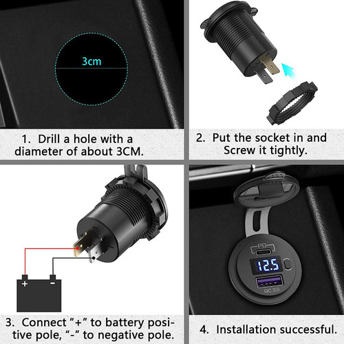 Cargador Usb Dual Para Coche, Carga Rápida, Qc 3.0 Y Cargado