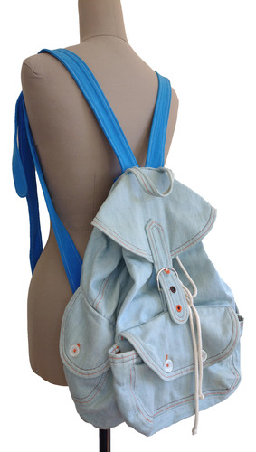 Mochila De Denim Y Gabardina