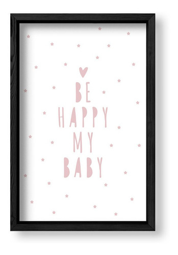 Cuadros Nordicos 20x30 Box Negro Be Happy My Baby