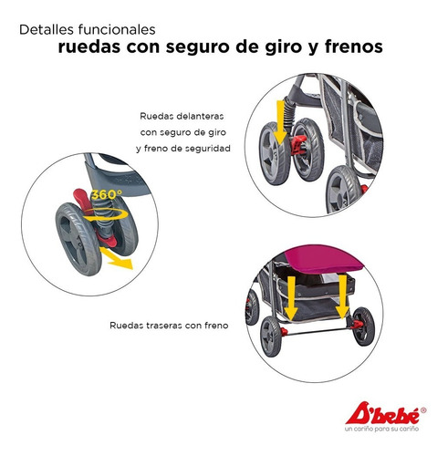 D´bebe Carriola Travel System Star Baby Color Rosa Color del chasis Negro